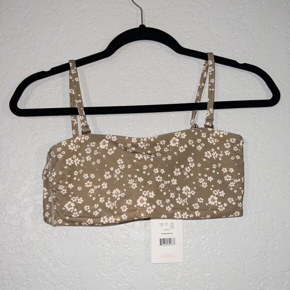 NWT Andie Olive Ditsy Flower The Bora Bora Swim Top Size Medium - Picture 2 of 6
